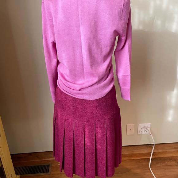 Aysha Saeed plum wool boucle pleated skirt - Picture 6 of 6